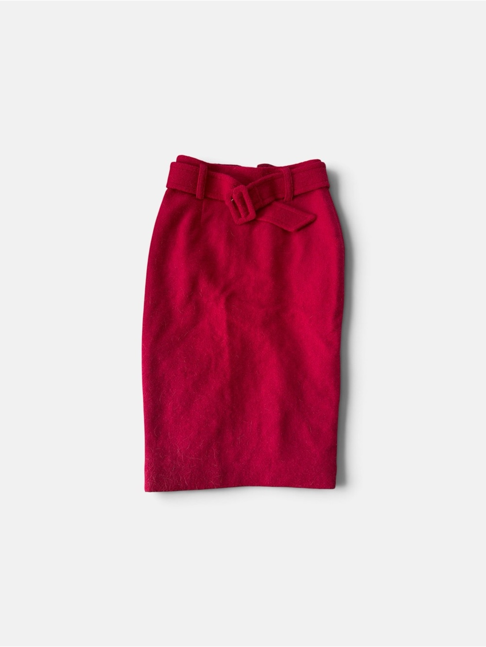 LK Bennett Belted High-Waist Pencil Skirt - Fuchsia Red